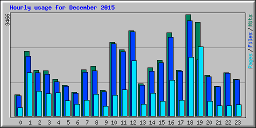Hourly usage for December 2015