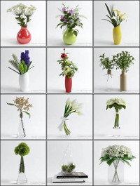 3D Models Table Vases Flower Collection