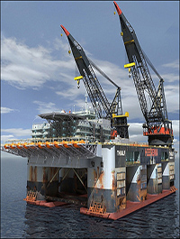 Dual Crane Oil Rig