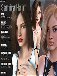 Samira Bob Hair for Victoria 4 and Genesis 3 Females by outoftouch