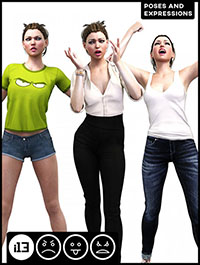 i13 Anger Disgust and Rage Poses and Expressions for Genesis 3 Female(s)