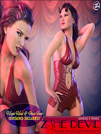 Z She Devil - Poses and Expressions for Genesis 3 Female / Victoria 7 by Zeddicuss