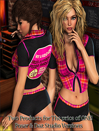 Hot Uniforms for Pizza Girl Outfit by 3DSublimeProductions