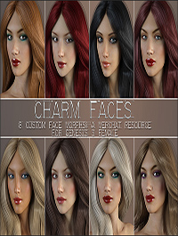Charm Faces for Genesis 3 Female by lilflame