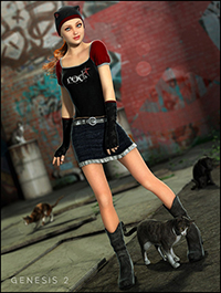 Purrfectly Playful Outfit for Genesis 2 Female(s)