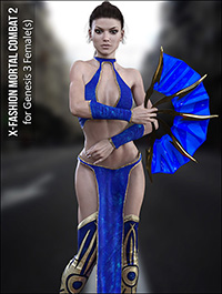 X-Fashion Combat 02 Bodysuit for Genesis 3 Females by xtrart-3d