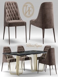 Turbosquid Table and chair vittoria frigerio Poggi High capitonne