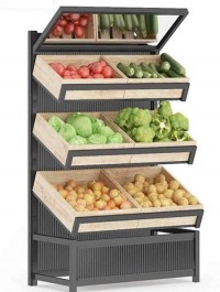 Market Shelf Vegetables 3d Model