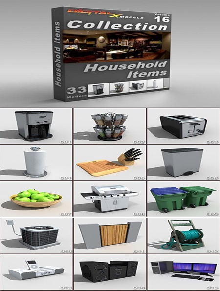DigitalXModels 3D Model Collection Volume 16: HOUSEHOLD ITEMS