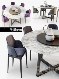 Poliform Grace chair Concorde table