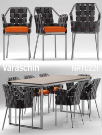 Table and chairs varaschin obi chair, Natuzzi table
