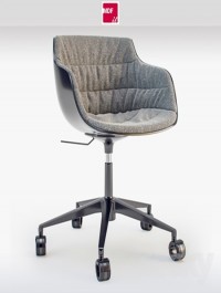 MDF italia chair Flow SLIM padded 5-Point Star Base on Castors