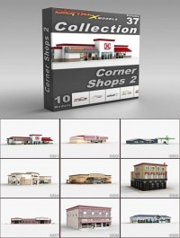 DigitalXModels 3D Model Collection Volume 37: CORNER SHOPS 2