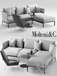 Molteni Chelsea sofa, Molteni d153 armchair