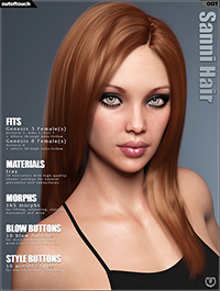 Sanni Hair for Genesis 3 and 8 Females by outoftouch