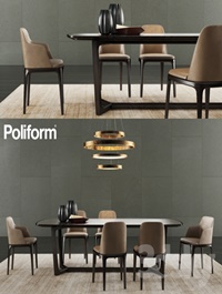 Poliform Concorde Table & Grace Chair