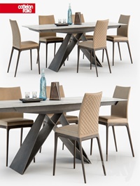Cattelan Italia Arcadia couture chair Premier table