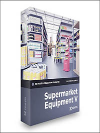 CGAxis Supermarket Equipment 3D Models Collection – Volume 112