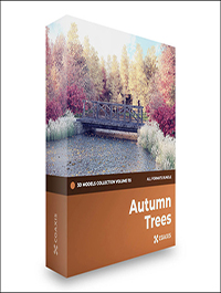 CGAxis Autumn Trees 3D Models Collection – Volume 115
