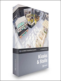 Kiosks & Stalls 3D Models Collection – CGAxis Volume 118