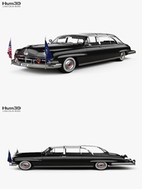 Hum3D Lincoln Cosmopolitan Presidential Limousine 1950 3D model
