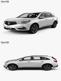 Acura MDX Sport Hybrid with HQ interior 2017 3D model