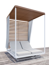 Pavilion Daybed | Tribu | Beach chaise longue | Animated