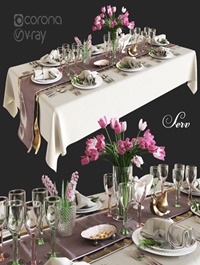 Table setting with flowers