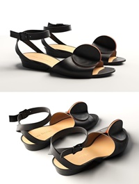 Cgtrader Bijou Leather Strap Sandals 3D model