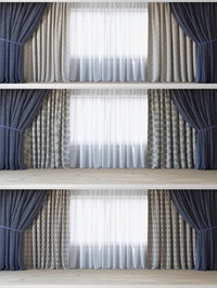 Curtains With Tulle Set 3 In 1