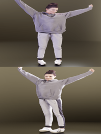 Casual Girl Stretching Scanned 3d model