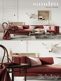 SANDRO Nico Sofa Claret set