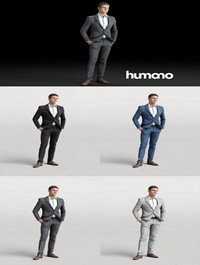 Humano Elegant Business Man Standing and smiling 0101 3D model