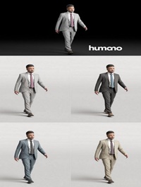 Humano Elegant Man Walking and talking 0302 3D model