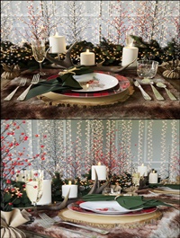 Christmas table setting Pottery Barn
