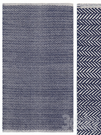 Carpet Dash Albert Herringbone Indigo Woven Cotton Rug