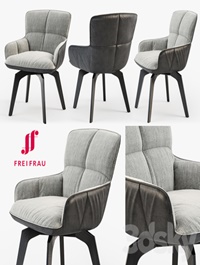 Freifrau Marla armchair low wooden frame