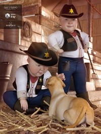 dForce Cowboy Costume for Genesis 8 Male(s)