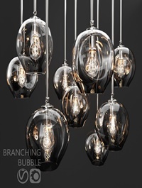 Branching bubble 1 lamp by Lindsey Adelman DARK-SILVER
