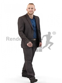 Man in a Suit Walking Scanned 3d model