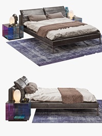 Natuzzi vela bed set 3D model
