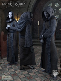 Cloisters of Darkness: Monk Robes for Genesis 8 Male