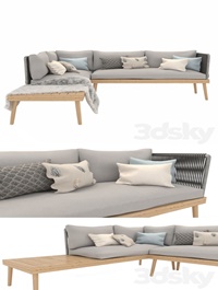 Ramdom couch in natural eucalyptus