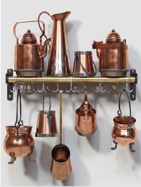 Set of old copper utensils