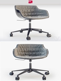 MDF italia chair Flow SLIM padded 5-Point Star Base on Castors