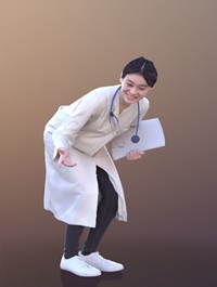 Francine 10369 Talking Asian Doctor VR AR low-poly 3d model