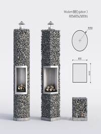 Modern barbecue from gabion 3