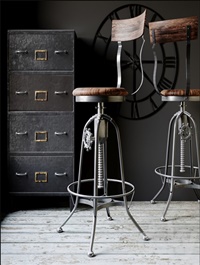 Industrial Clock House Stool