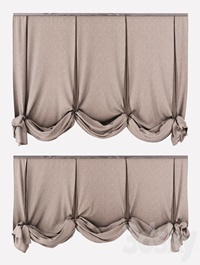 London curtains in two positions