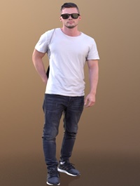 Rick 10497 Walking Casual Guy VR AR low-poly
